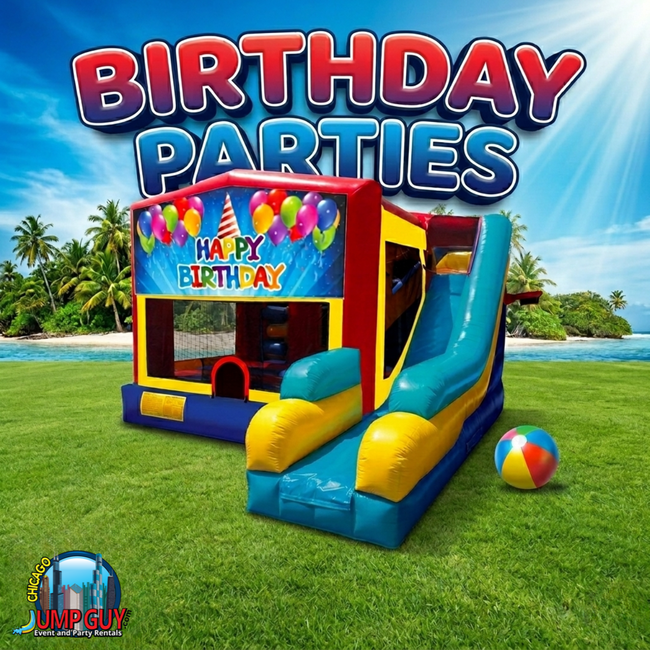 Classic backyard bounce house rental for birthday parties in Downers Grove IL 60515 near Maple Avenue and Saratoga neighborhood