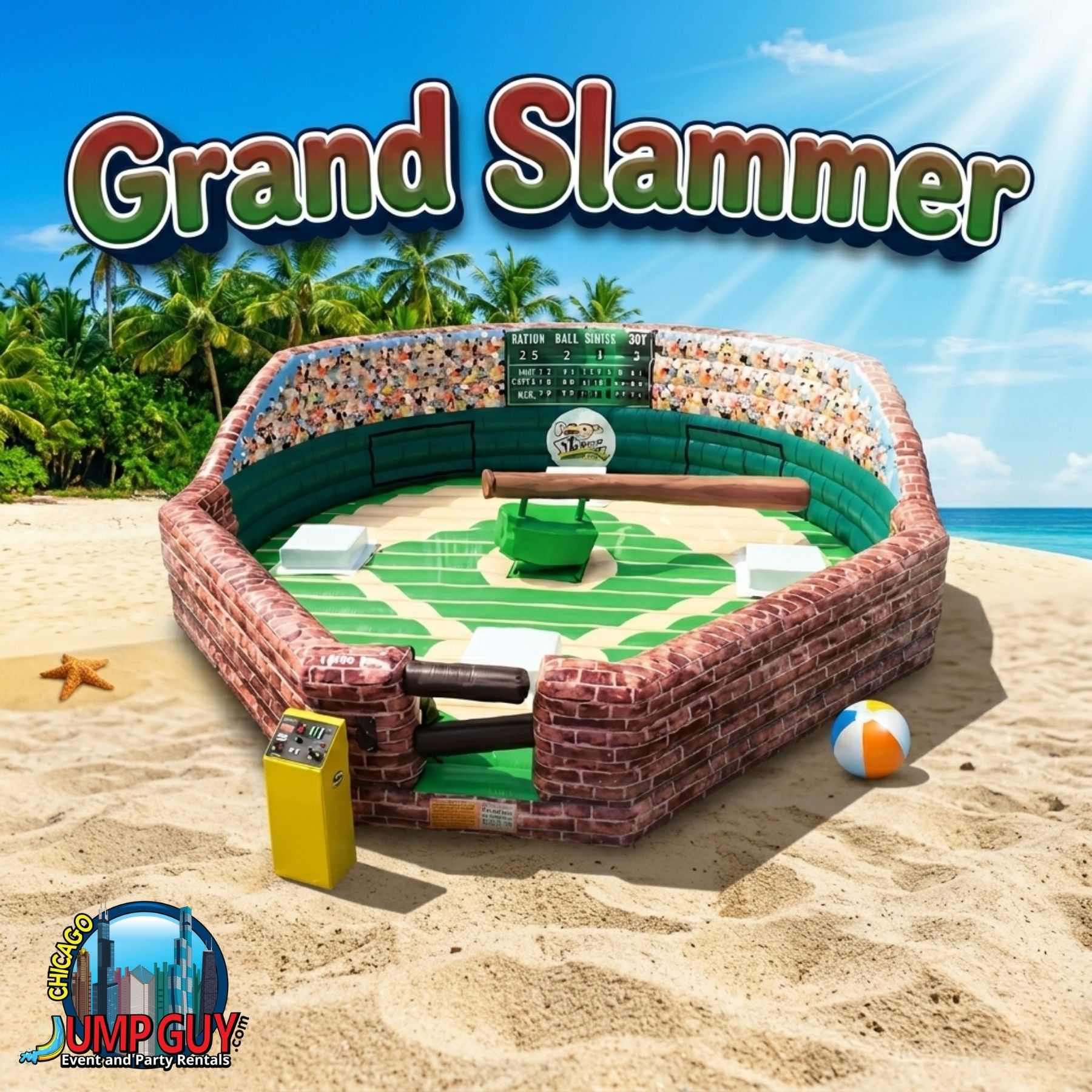 Grand Slammer premium two-player inflatable challenge unit rental for Downers Grove IL block parties and corporate events