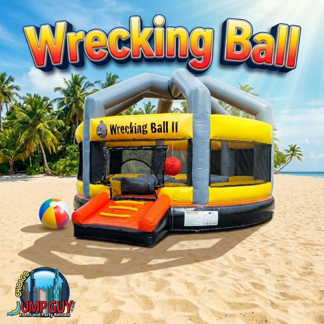 Wrecking Ball four-player inflatable arena rental for Downers Grove IL block parties and school events in 60515 and 60516