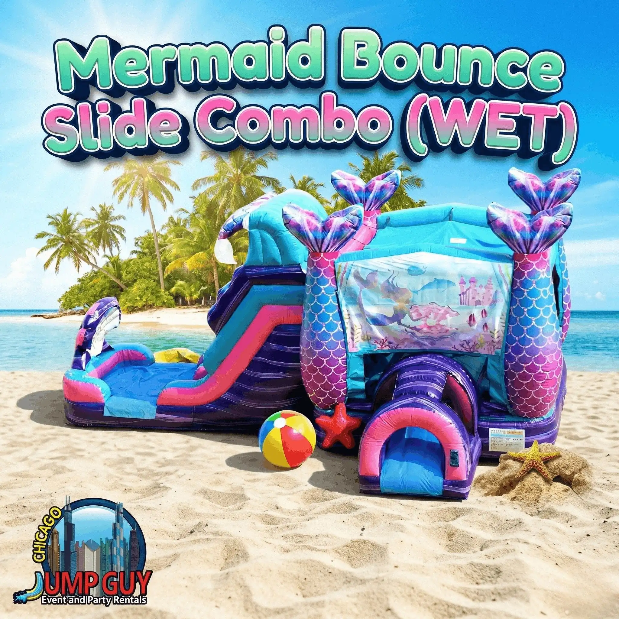Mermaid Bounce Slide Wet rental in Downers Grove, IL (60515/60516) by Jump Guy Party Rentals